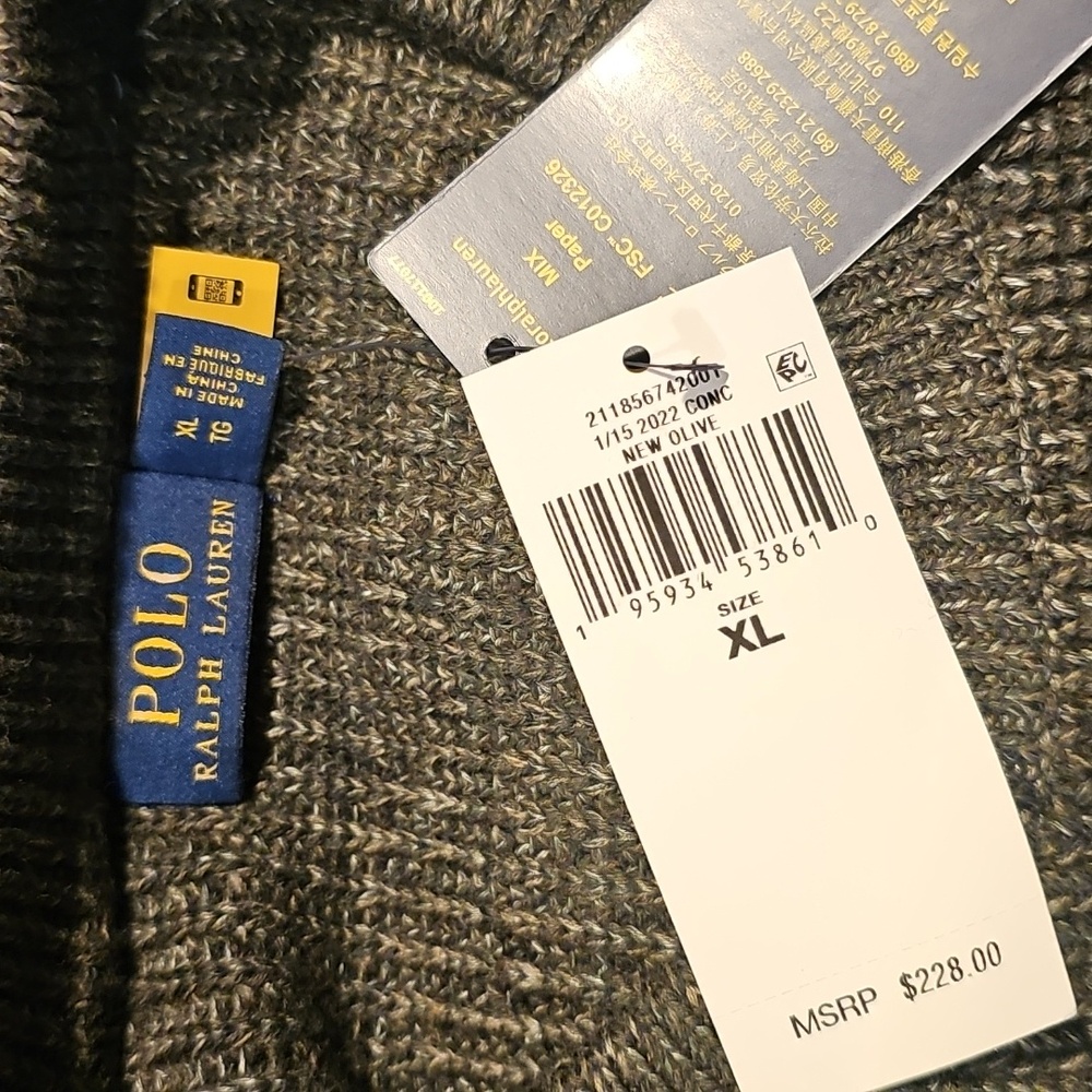 NEW POLO RALPH LAUREN SWEATER VEST...SIZE XL..$228 - Picture 2 of 5